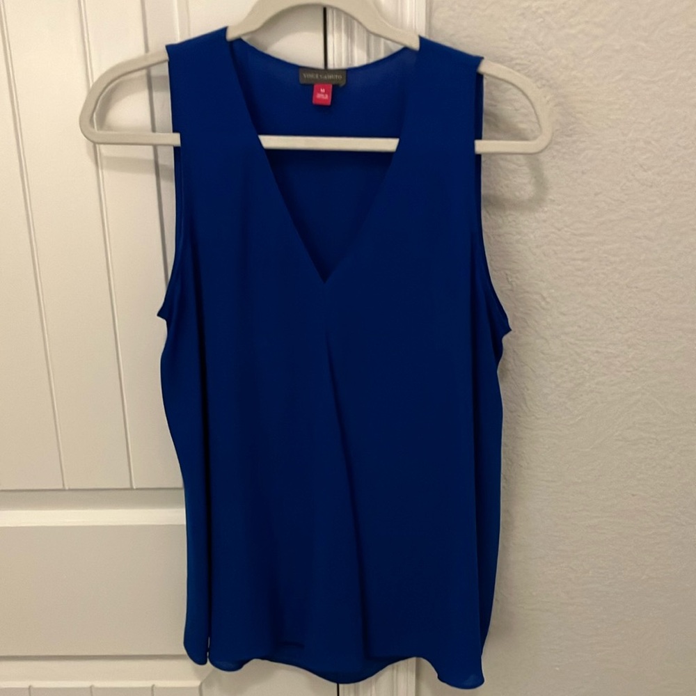 Vince Camuto Royal Blue V-Neck Blouse